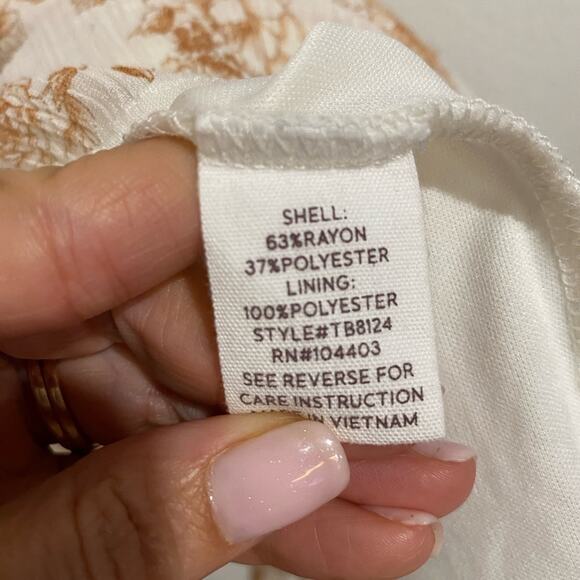 Blu Pepper Cream Floral Puff Sleeve Fit & Flare Mini Dress Sz S - Picture 6 of 12